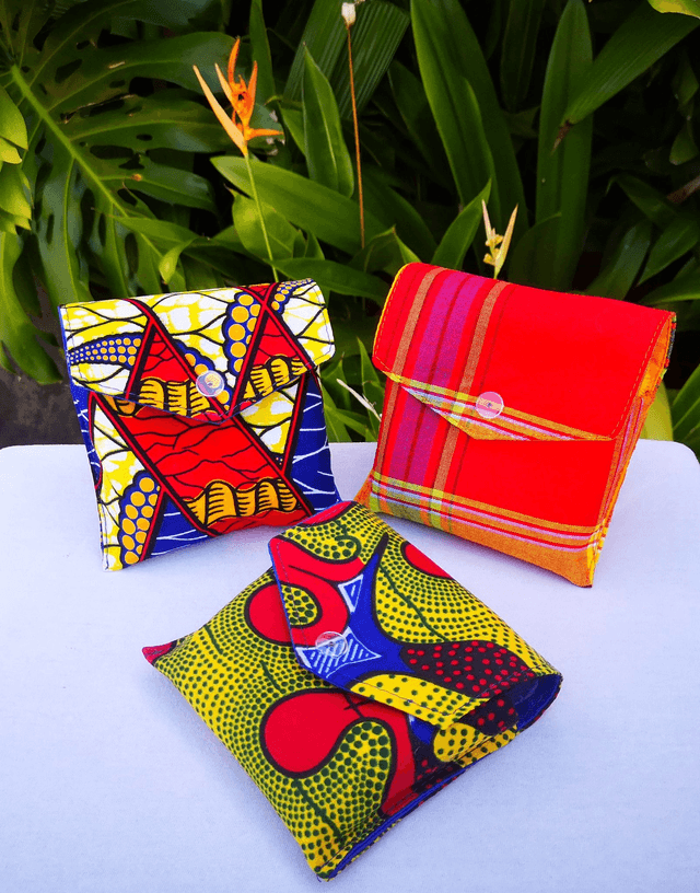 pochette Cathy et 4 lingettes bambous bleues
